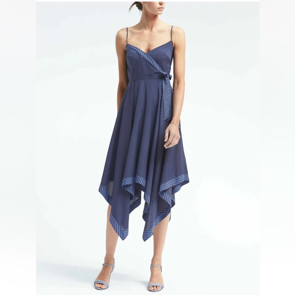 5. Banana Republic size small handkerchief blue dress 17 ptp